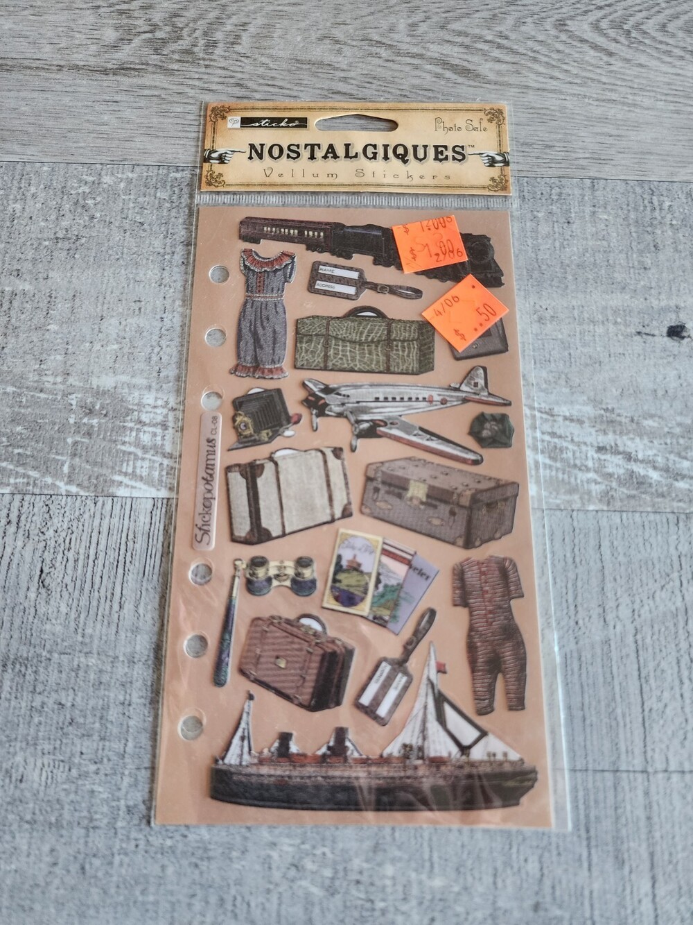 Sticko Stickers Lot VINTAGE Travel Emphora Nostalgiques Vellum NEW Retired 40
